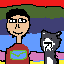 boy and his cat