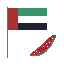 uae flag and water melon