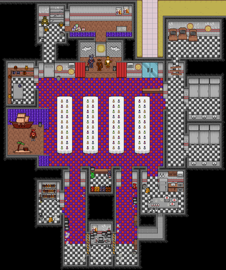 FNAF 1 Map Sprited : r/fivenightsatfreddys