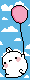 Cute Bunny Floating On A Balloon