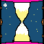 reloj de arena a luna llena pixel
